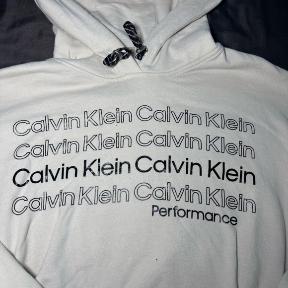 Women’s Cream White Calvin Klein performance Hoodie size Large - Picture 2 of 5